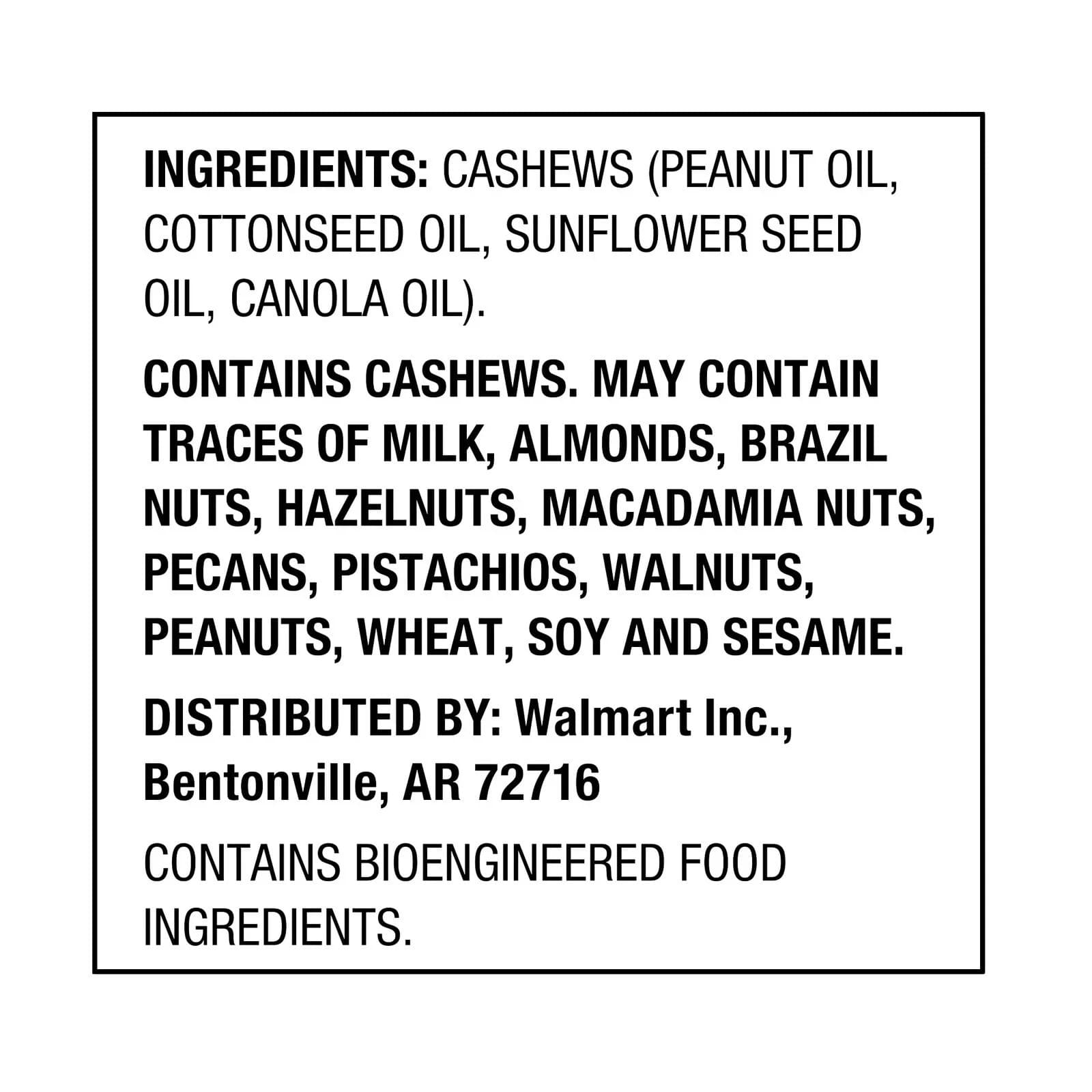 Great Value Deluxe Whole Cashews, Unsalted, 16 oz NEW 3