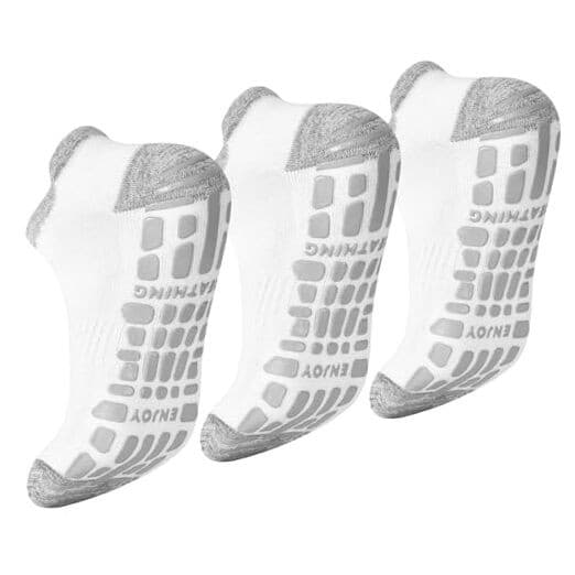  Pilates Grip Socks for Men Non Slip Grippy Sock for Yoga 6-9 04 Black(3 Pack)