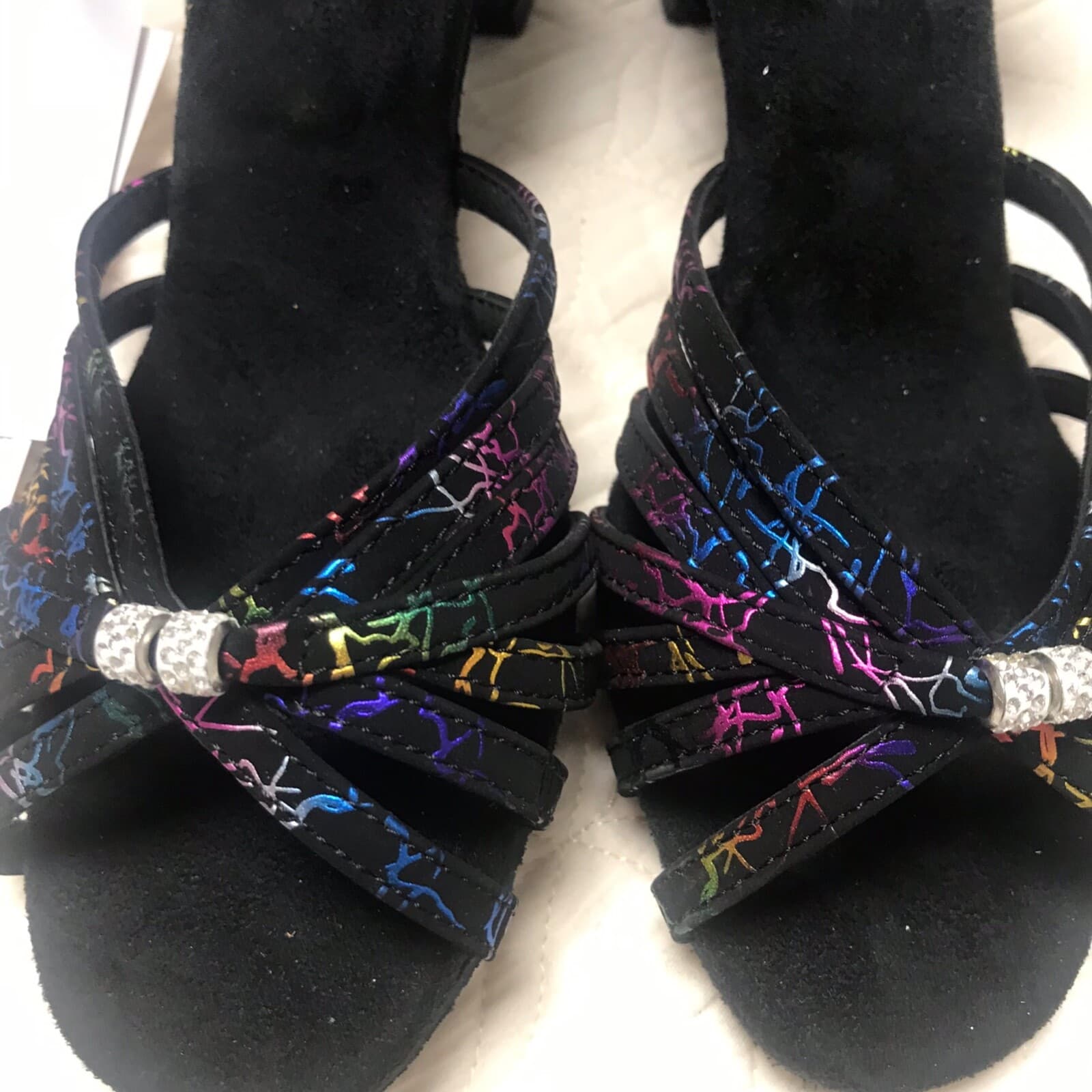 Women's Gorgeous Ballroom Tango Latin Colorful Dance Shoes  Comfy Heels New SZ 8 2