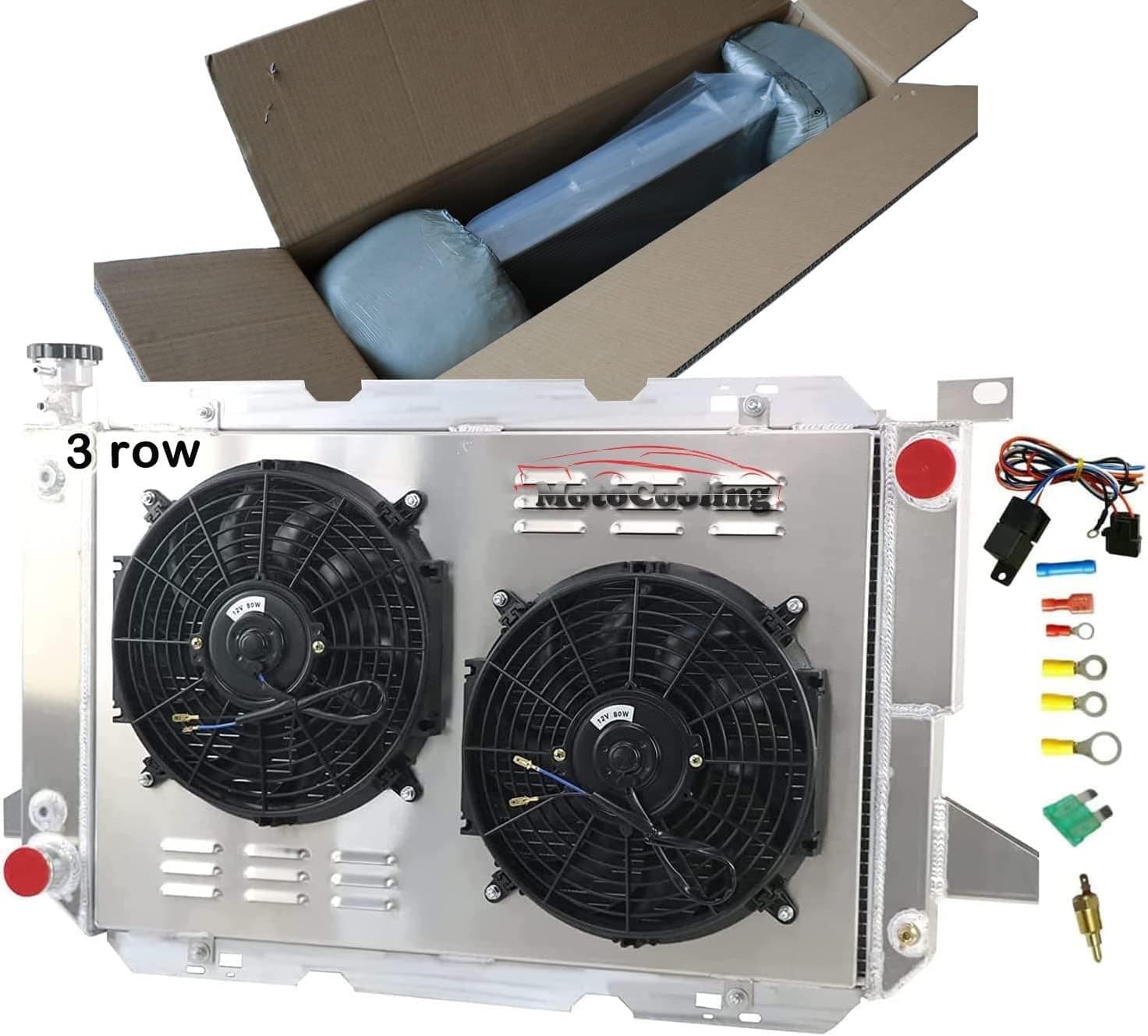 Aluminum Radiator for 1985-1997 Ford F Super Duty Bronco F150 F250 F350 F53 5.0L