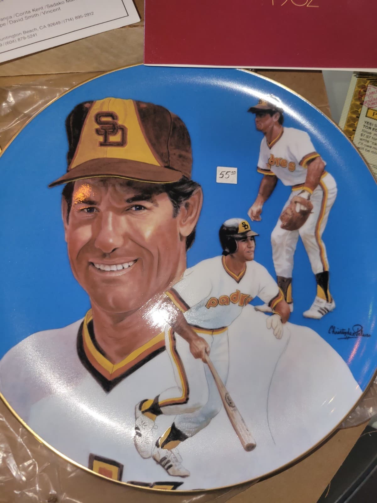 Steve Garvey 1983 Plate 3891/10,000 Signed Hackett American Original Box-Papers 3