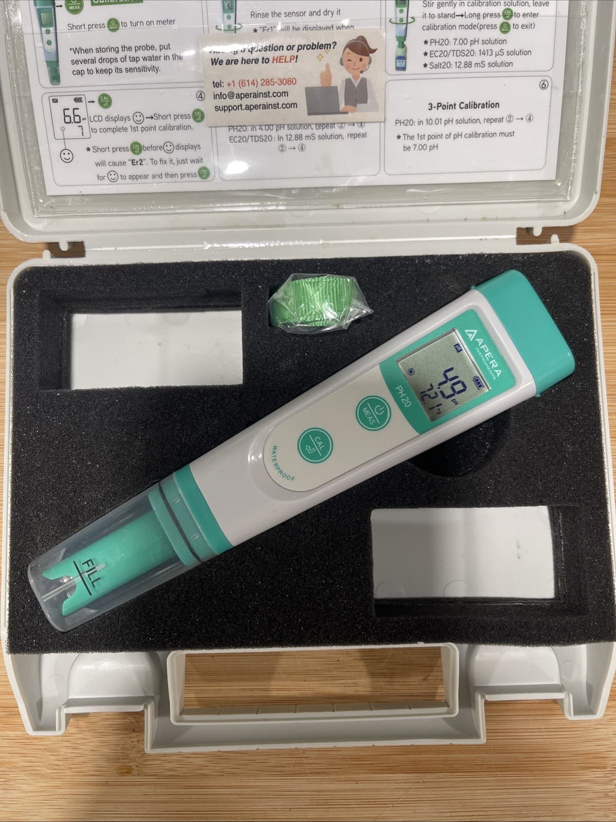 Apera Instruments Value Series PH20 Waterproof pH Tester Kit, ±0.1 pH Accuracy 3