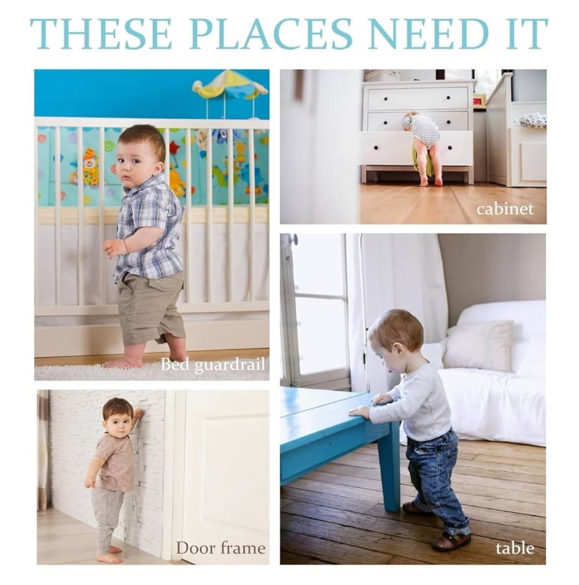 New 4 Piece Gray Baby Toddler Crib Rail Cover Protector Safe Teething Guard Wrap 5