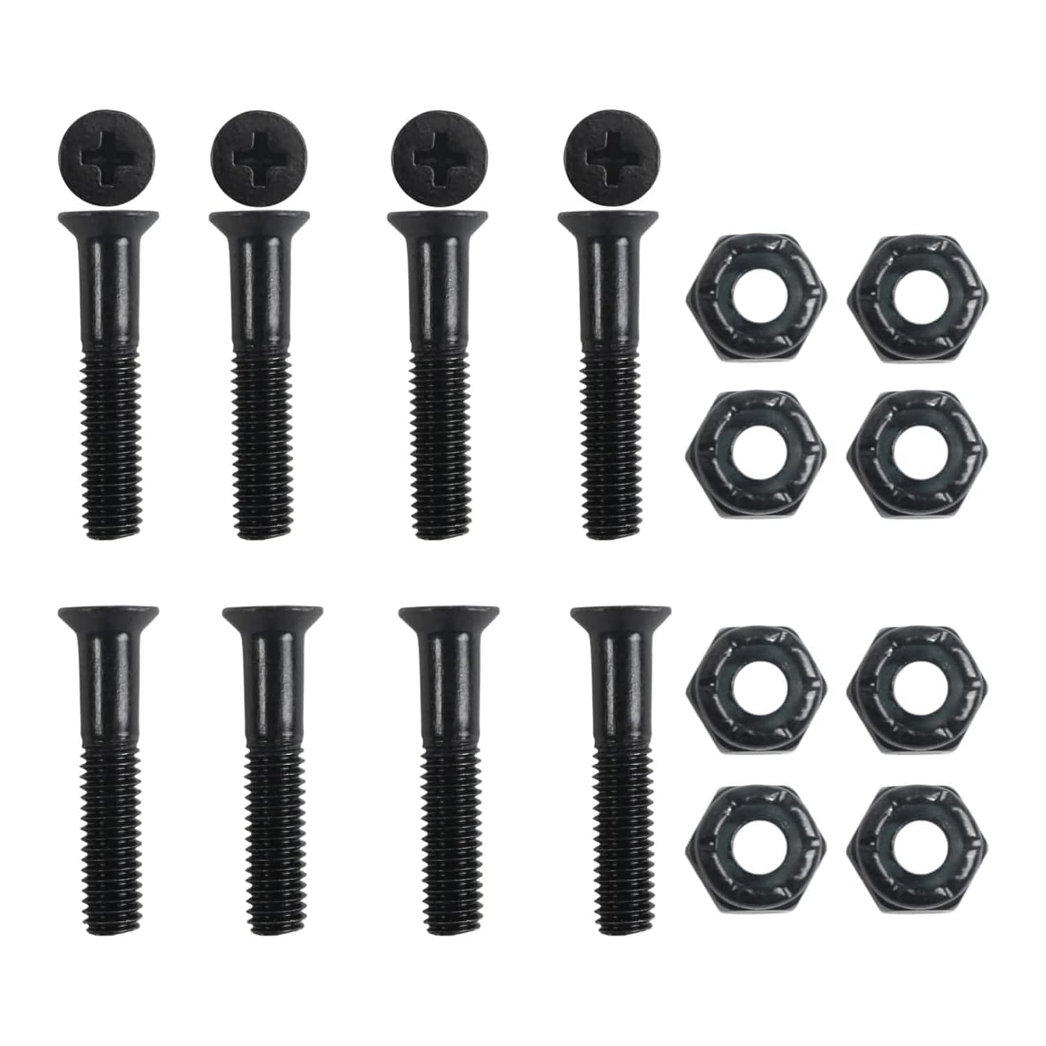 Skateboard Hardware Refresh Kit - Abec 5 Bearings, Risers, 1" Hardware, Nuts 3