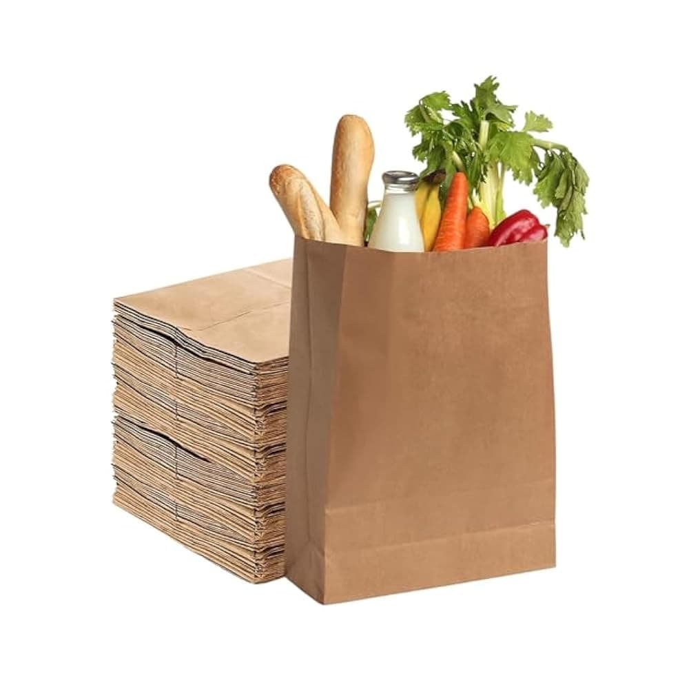 57lb Kraft Bags, 25ct, High Quality Grocery & Retail Bags, 12x7x17 Inch
