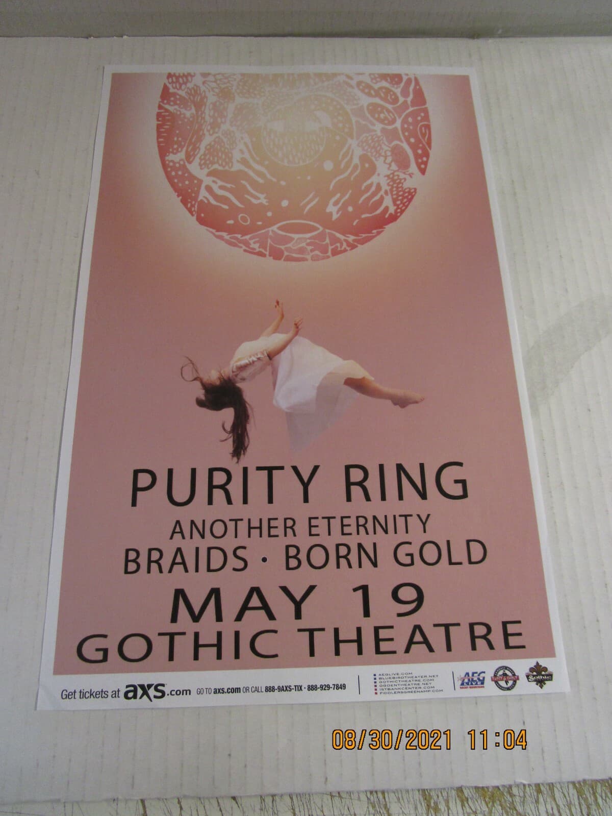 PURITY RING Flyer/Poster New! Unused! Gothic Theatre Denver, Co May 19,2015