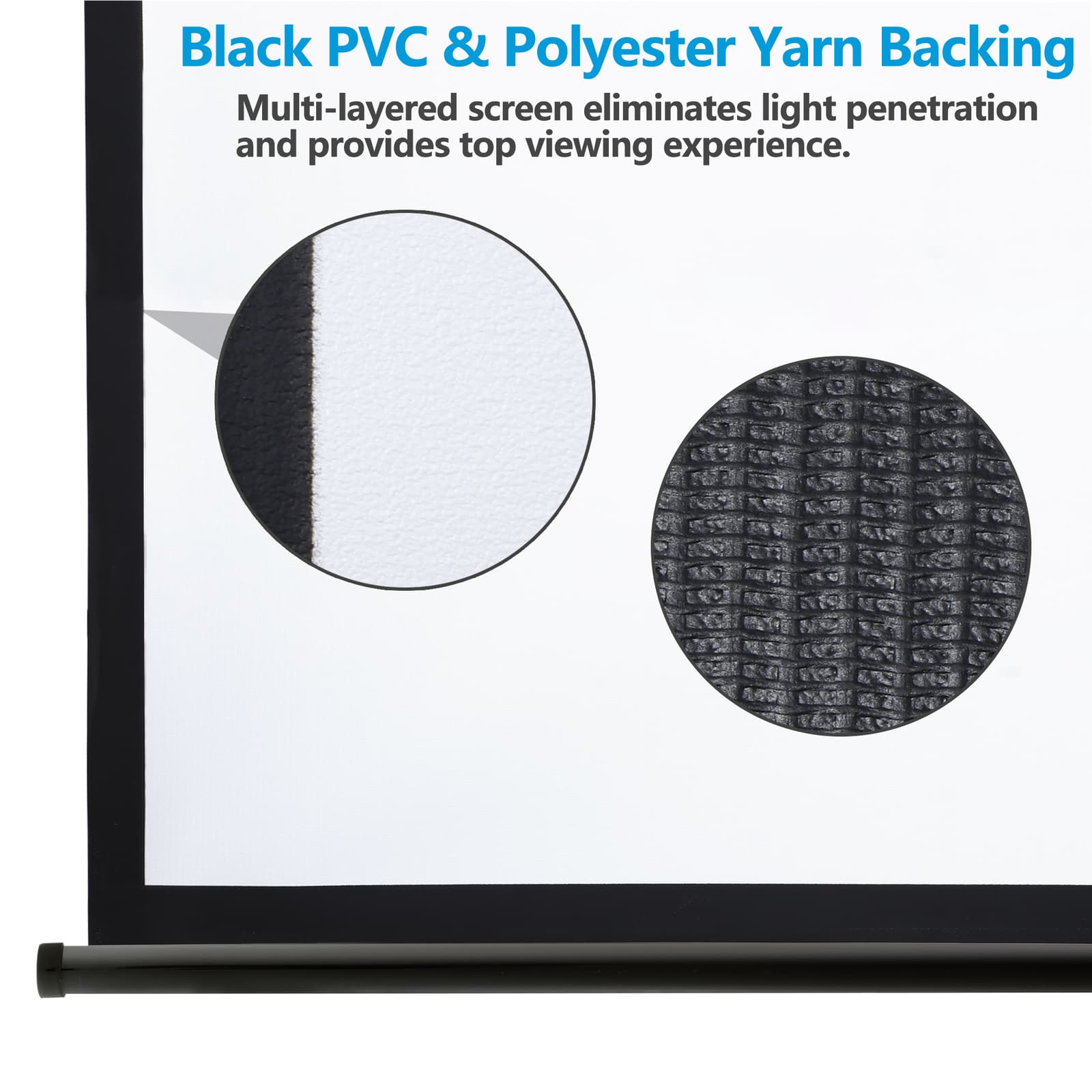 100 Inch Projection Screen 16:9  Projector Movies Screen Manual Pull Down Black 6