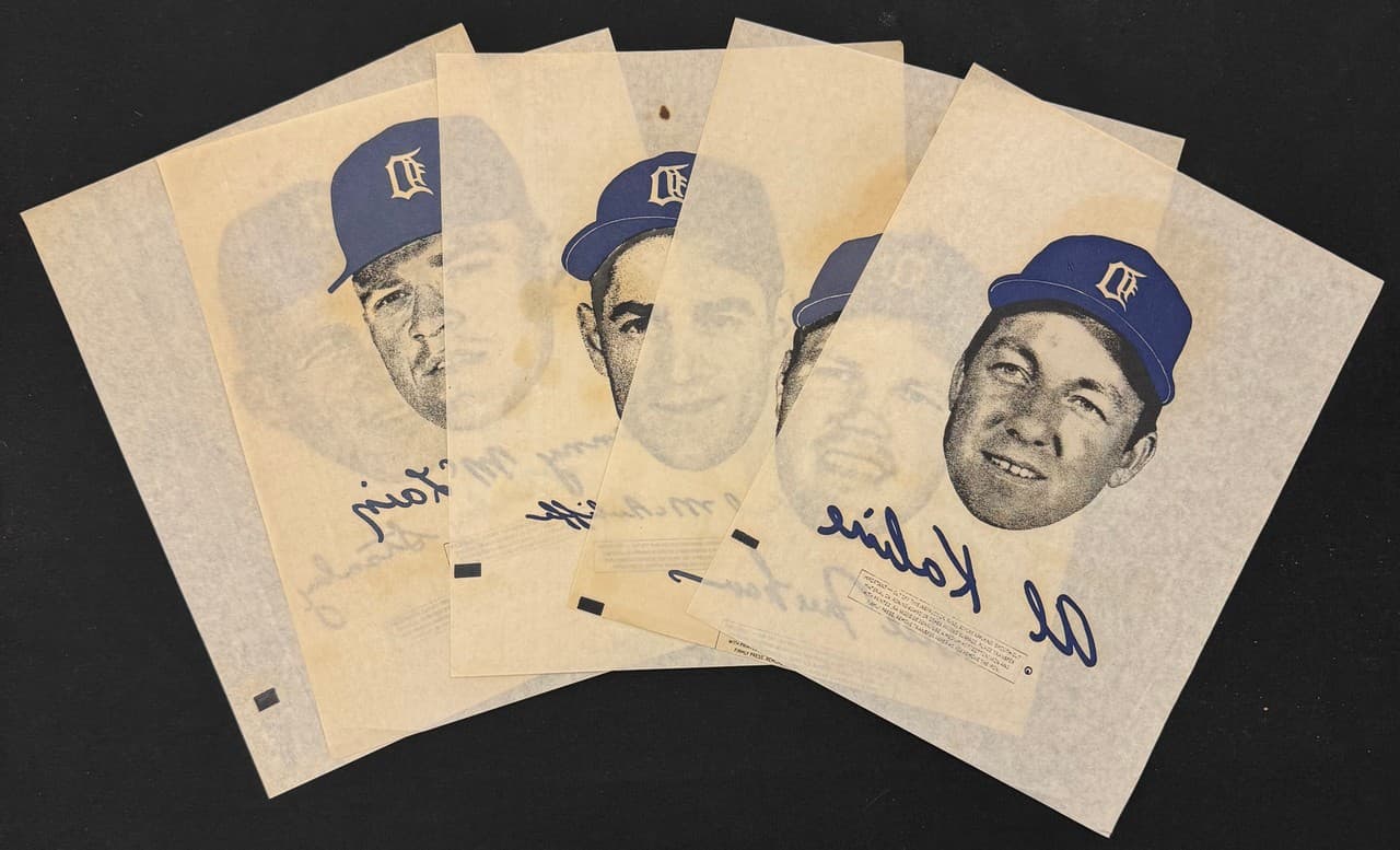 1968 Detroit Tigers Iron-On Transfer Lot of 5 w/ Kaline