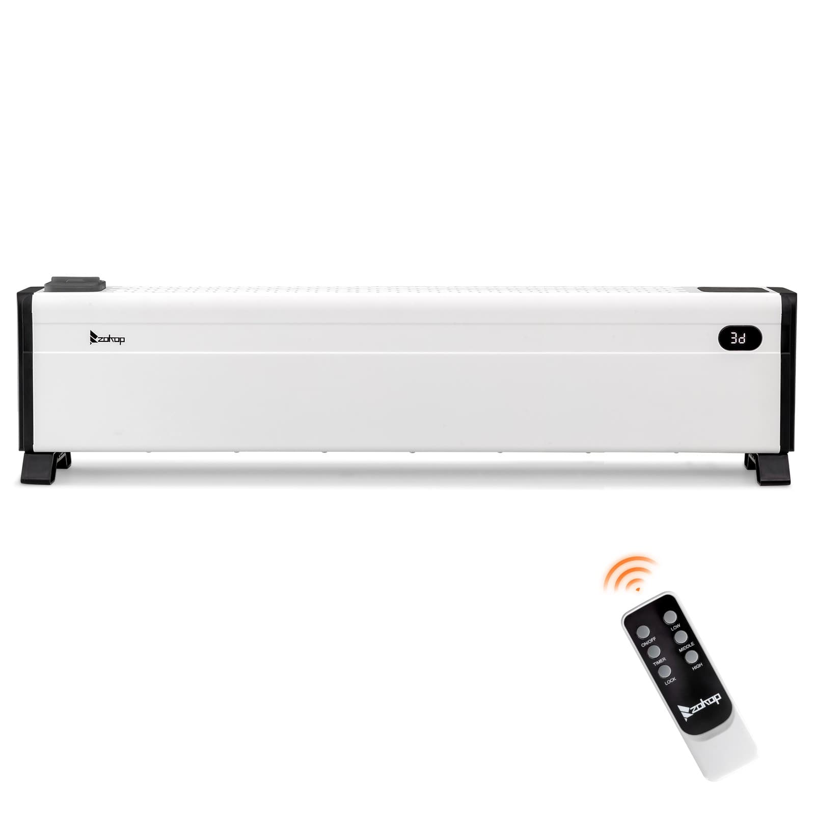 32'' Electric Baseboard Heater with Remote & Timer,1500W Convection Space Heater 6