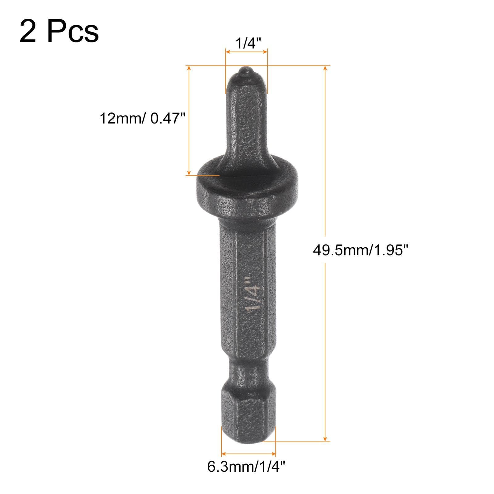 1/4" Swage Tube Expander Drill 1/4" Hex Handle for Copper Aluminum Pipe 2Pcs 2