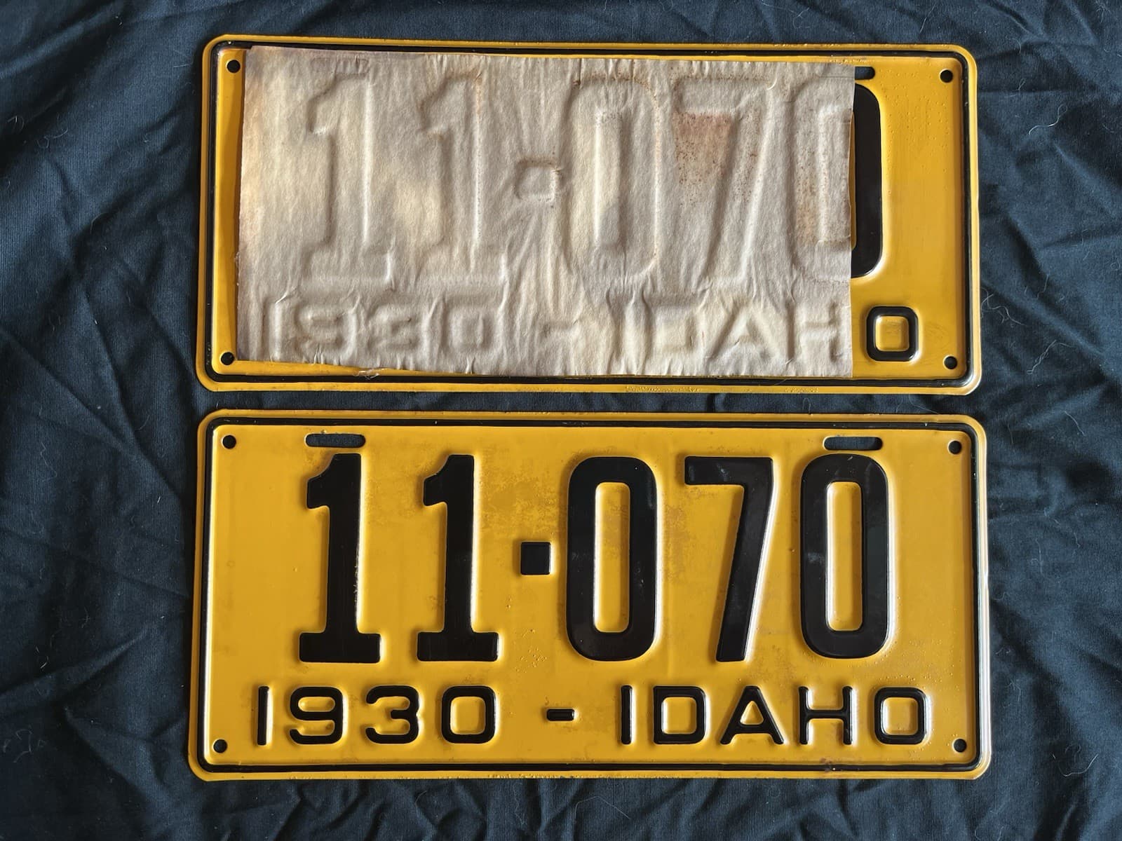Retired 1930 NOS Idaho Steel License Plates 2