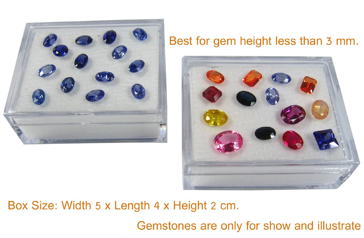 10  PCS OF CLEAR PLASTIC GEMSTONE GEM COIN JAR JEWELRY DISPLAY BOX Sz 5x4x2 CM   2