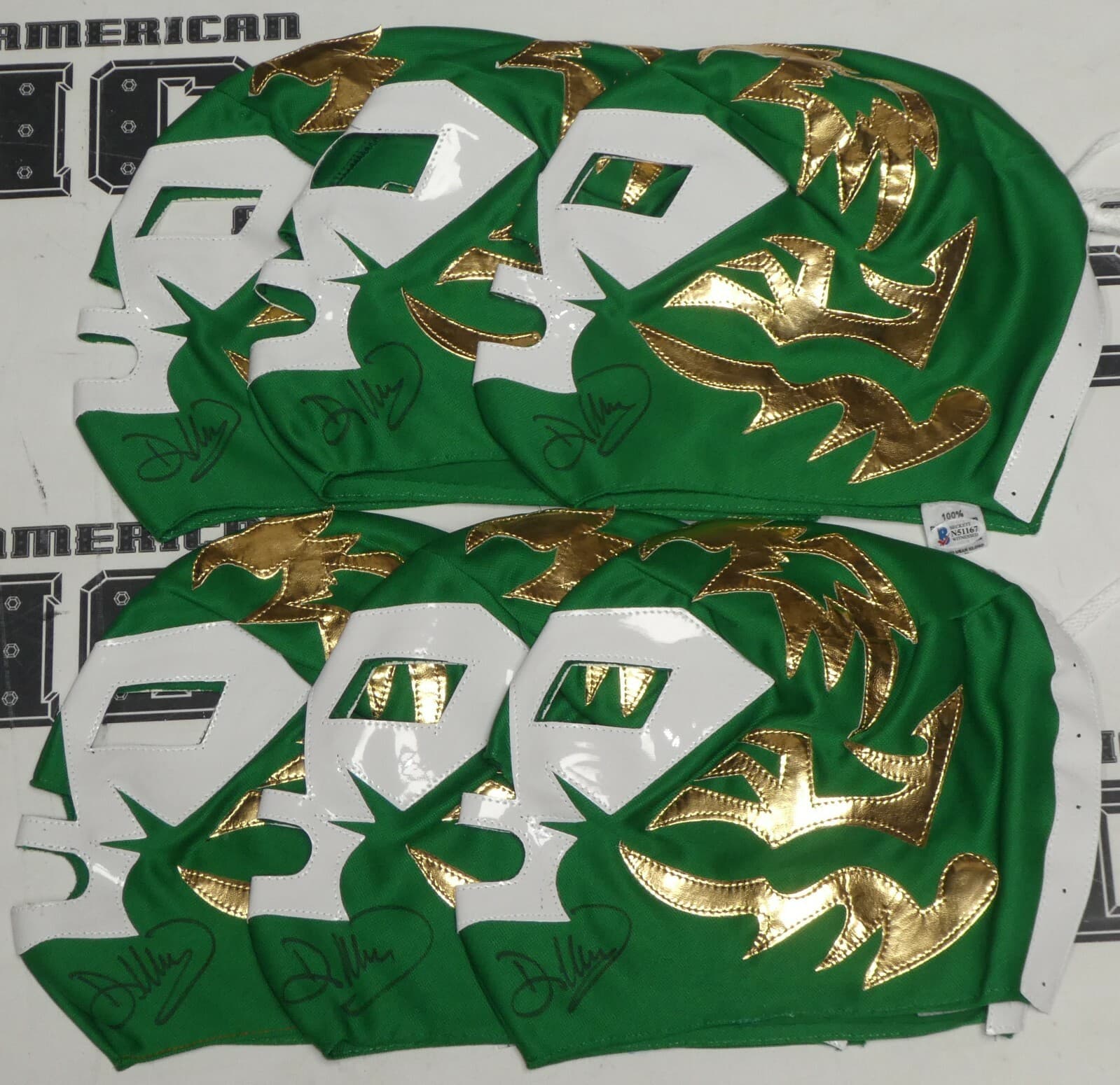 Dr. Wagner Jr Signed Lucha Libre Mask BAS COA AAA CMLL New Japan Pro Wrestling 5 6