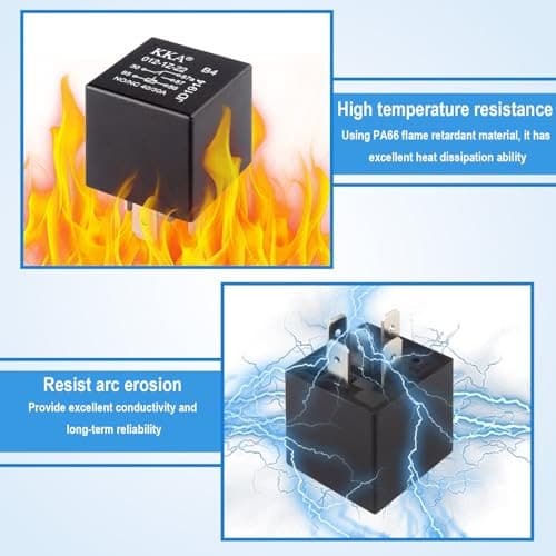 4 PCS Relays, 5 Pin Relay, 40A Waterproof Car Relays, 12V Relay Switch for  5