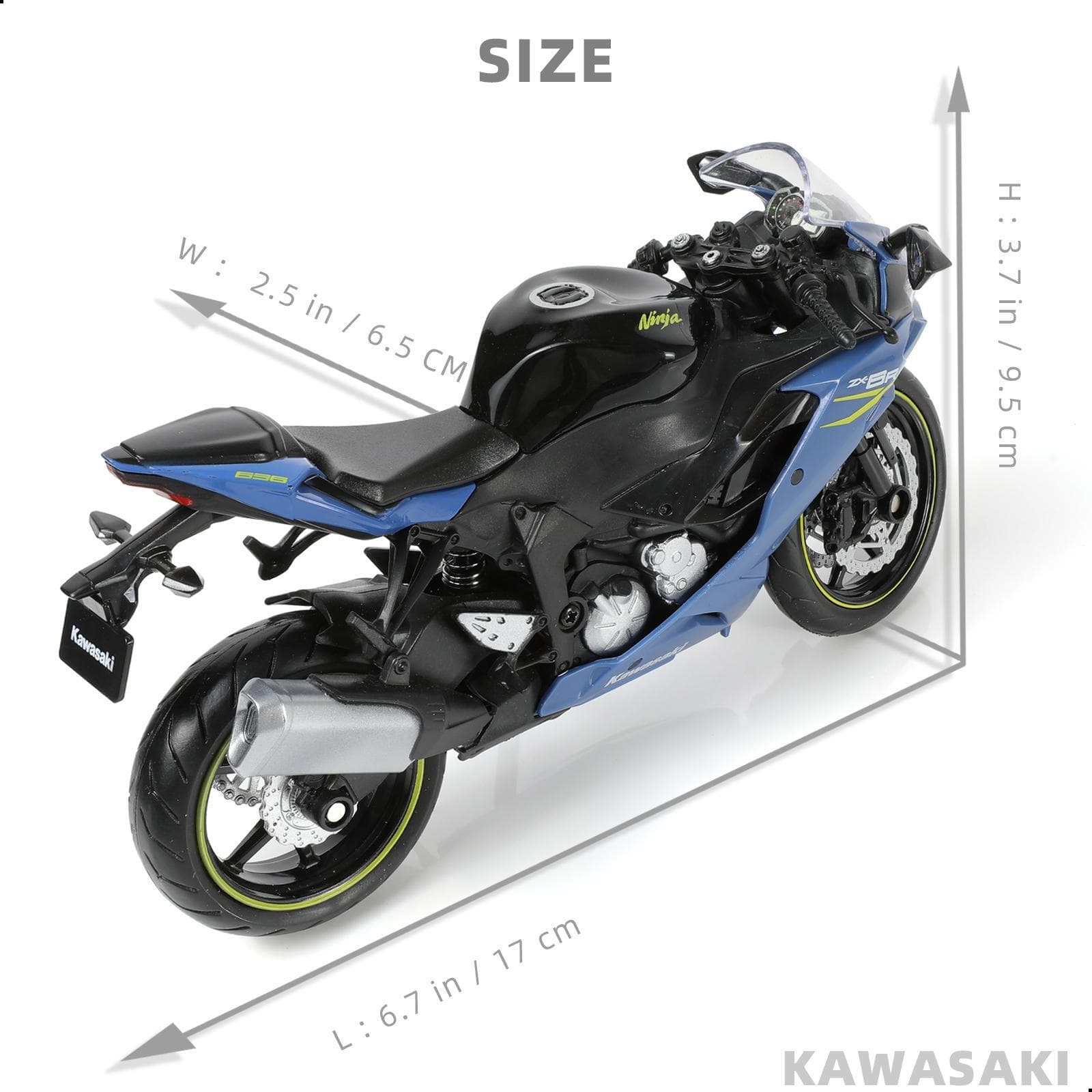 1/12  Ninja Motorcycle Model Toy Mini  Christmas Gifts  Alloy Metal Blue 2