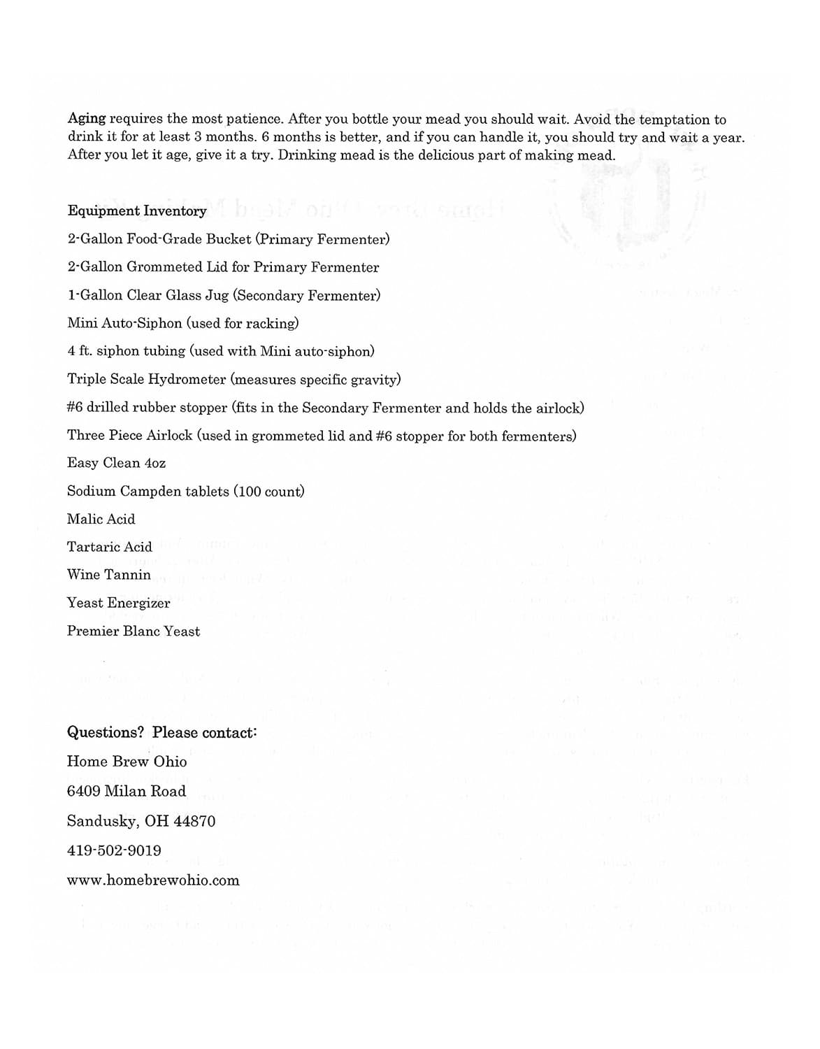 Home Brew Ohio Mead Making Kit 6