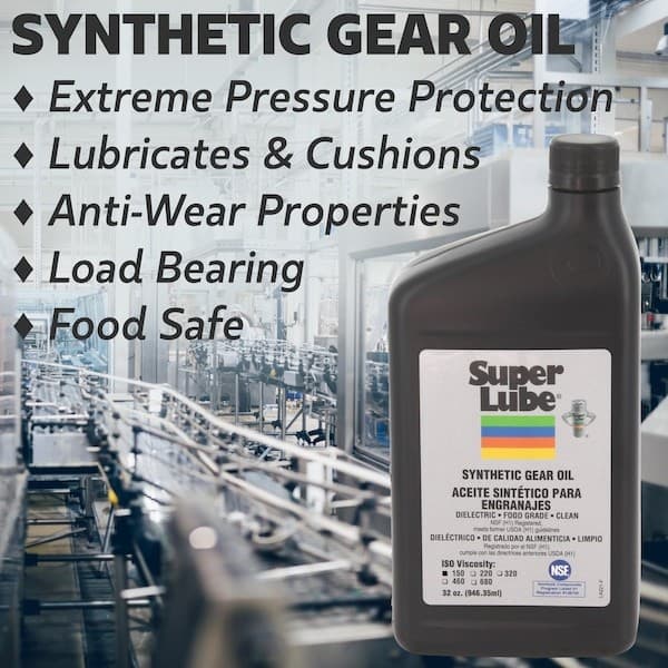 Super Lube 54200 1 Qt. Gear Oil Bottle, 220 Iso Viscosity, 90 Sae, Translucent 2