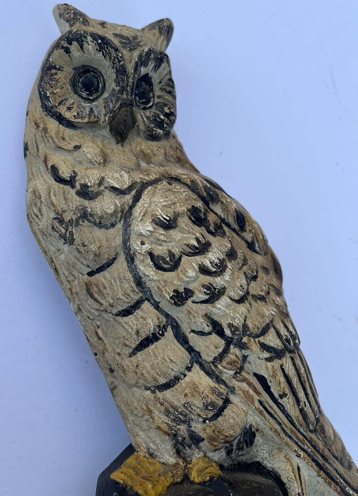 Antique Judd & Co Cast Iron Snowy Owl On Stump Doorstop 2