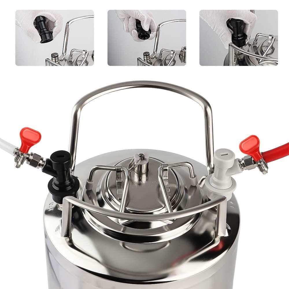 FERRODAY Ball Lock Keg Disconnect 2 pairs of ball lock keg fittings, Red  6