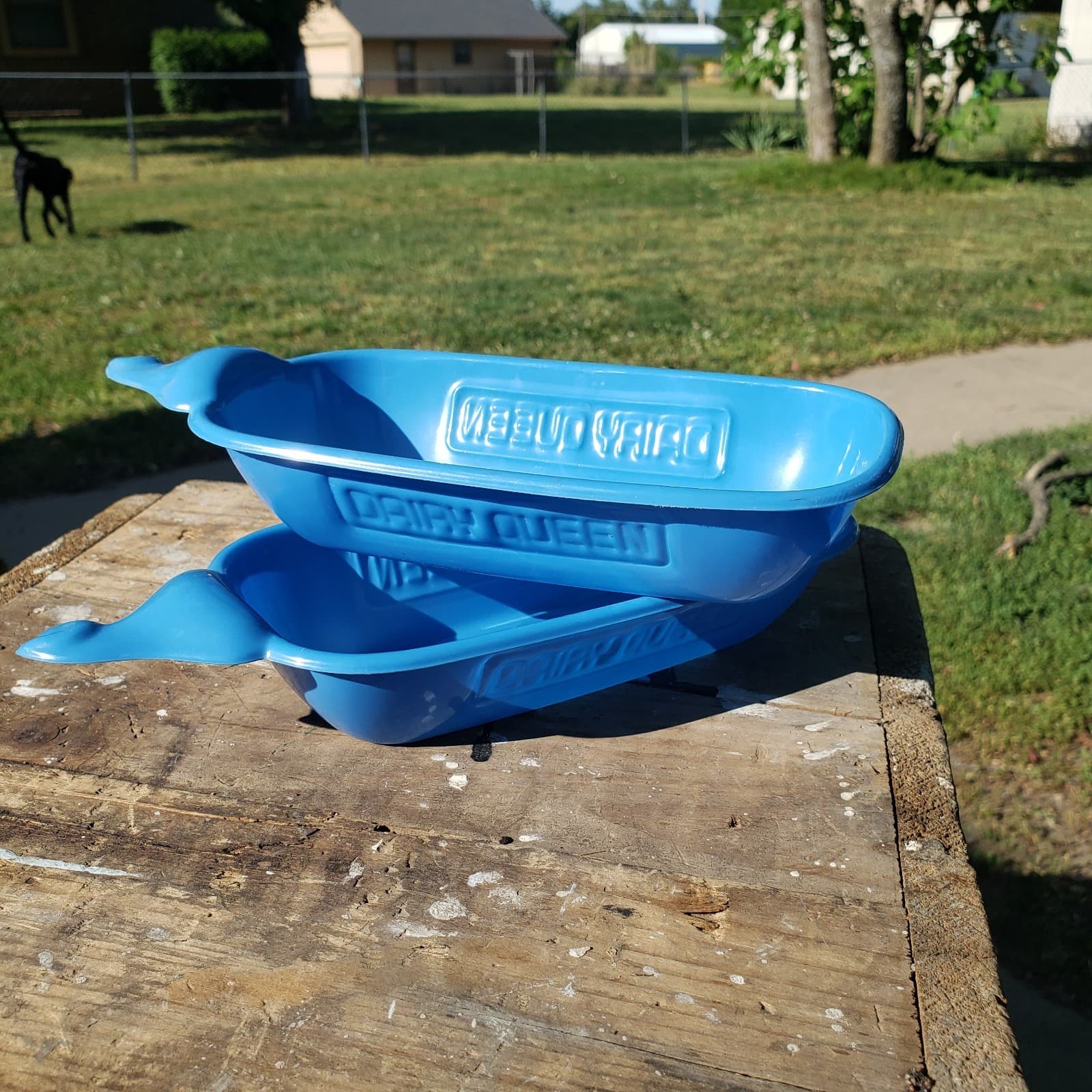 Vintage Pair 2 Dairy Queen Plastic Ice Cream Trays Sundae Boats Banana Splits