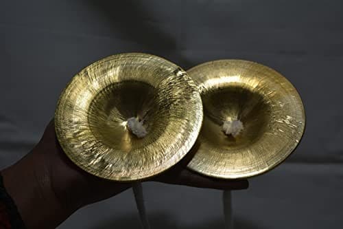 Brass Manjira Cymbals for Puja, Meditation & Kirtan | Traditional Indian Hand  4