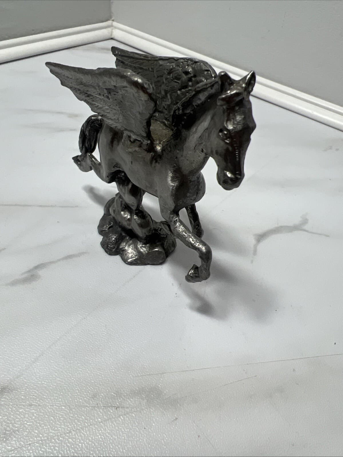 Vintage Pewter Pegasus 3" Tall Figurine Extremely Rare Perth? 3