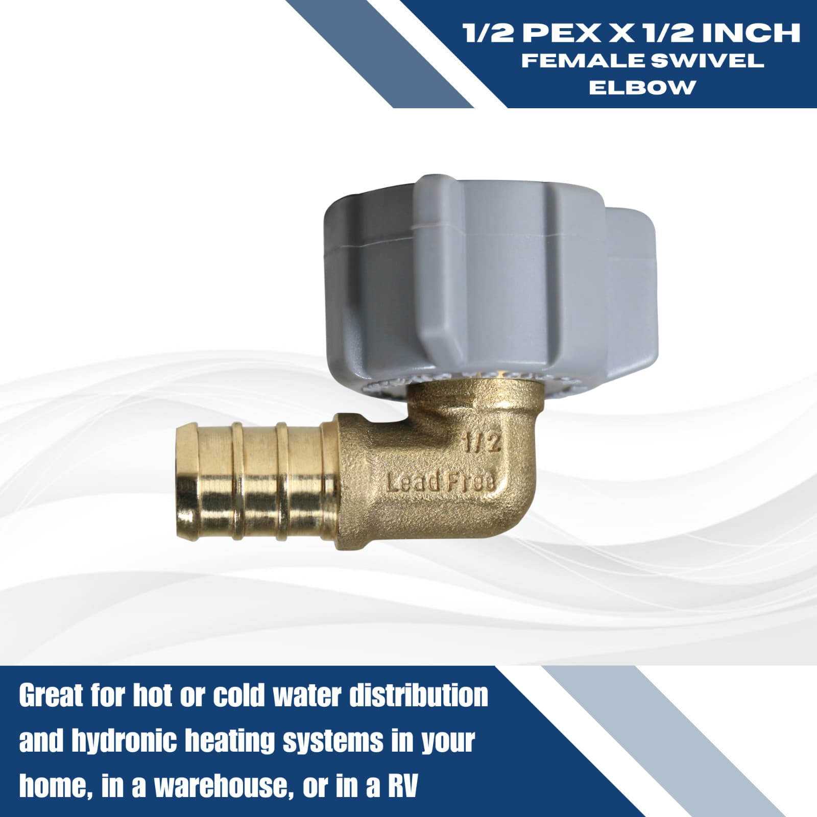 20 Pcs XFITTING 1/2" Pex X 1/2" Female Swivel Elbow, Pex Female Swivel Elbow 5