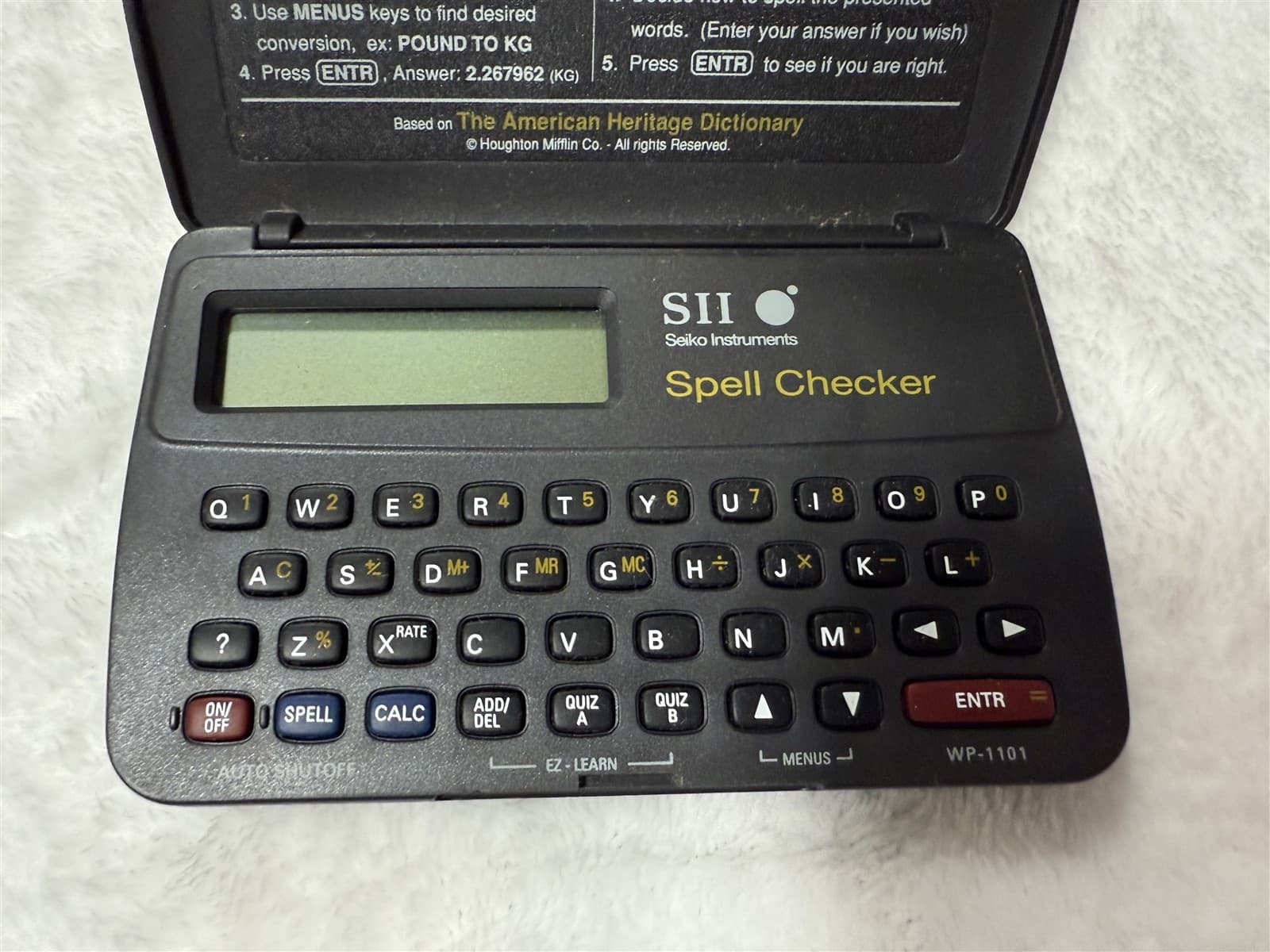 SEIKO INSTRUMENTS SII SPELL CHECKER METRIC CONVERTER WP-1101 WORKS GREAT 3