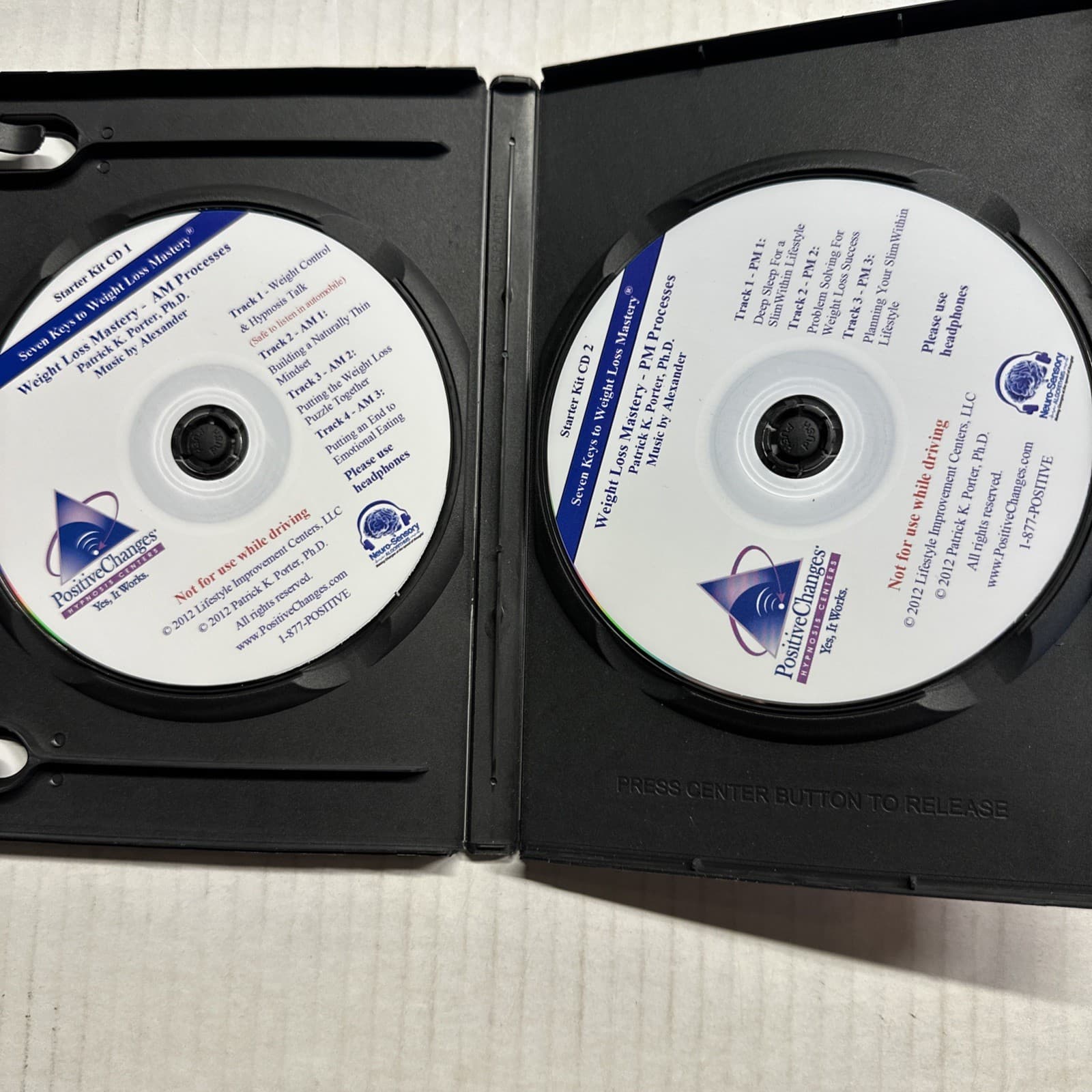 WEIGHT CONTROL HYPNOSIS PROGRAM SUCCESS STARTER KIT AUDIOBOOK CD PATRICK PORTER 2