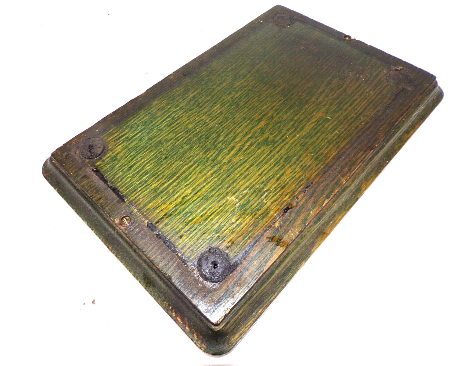 COLUMBIA Q CYLINDER PHONOGRAPH EARLY ORIGINAL BASE , GREEN TINT 5