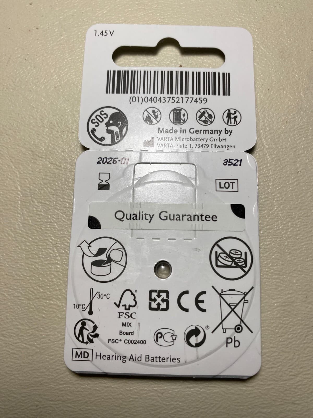 Powerone Hearing Aid Battery Size P312 - 6 batteries Exp 2026 2