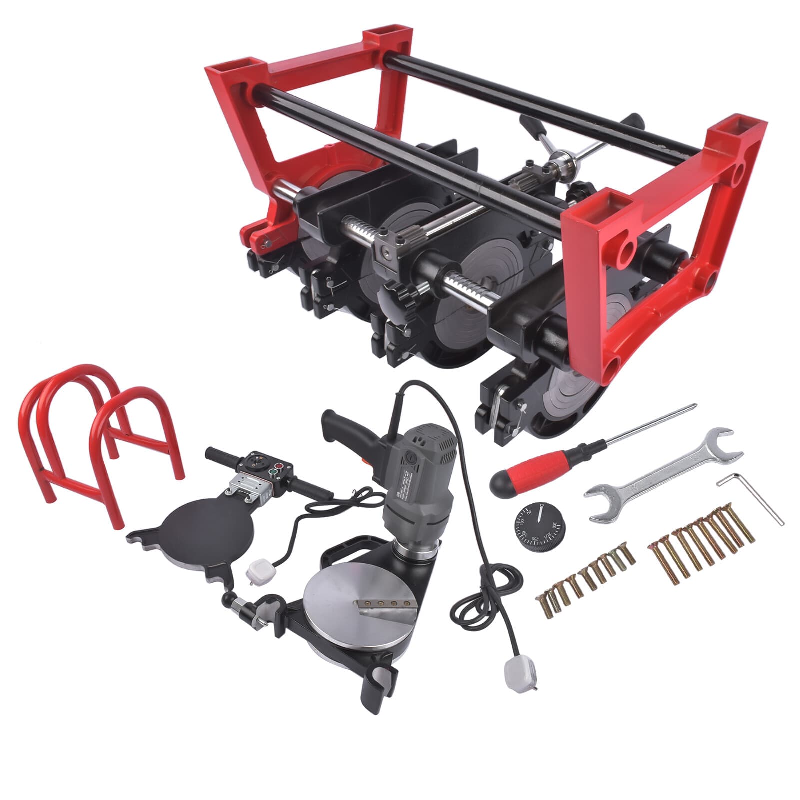 Manual Piping Pipe Fusion Welder 4 Clamps PE PP PB PVDF HDPE PVC 63-160MM 300°c 6