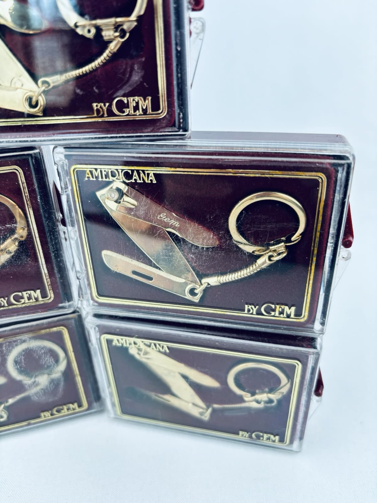 5 Vintage Americana By Gem Manicure Grooming Kit - Nail Tools - Keychain - NOS 5