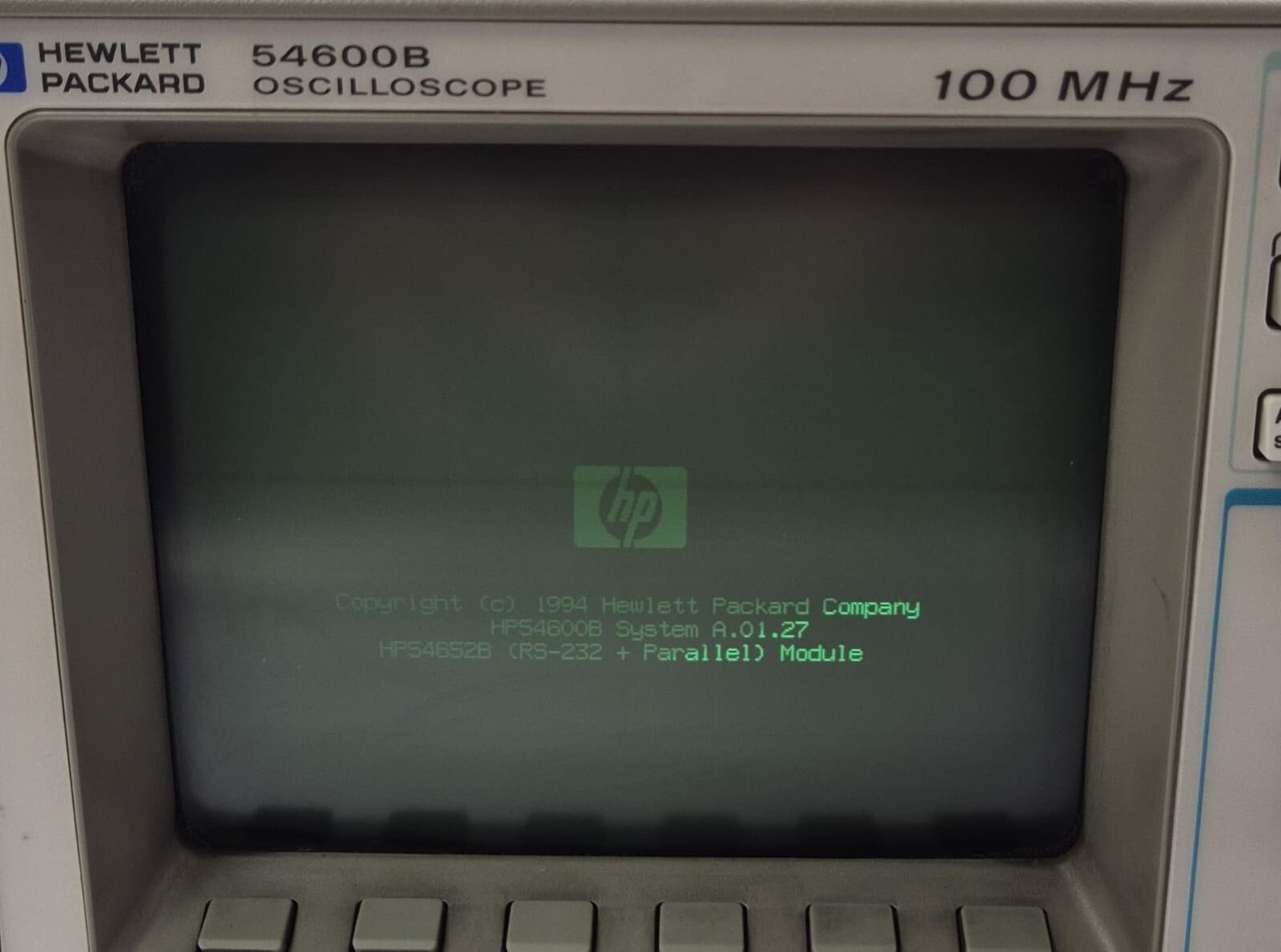 HP 54600B Oscilloscope 100MHz W/ 54652B RS-232 Parallel Interface Module *AS-IS* 2