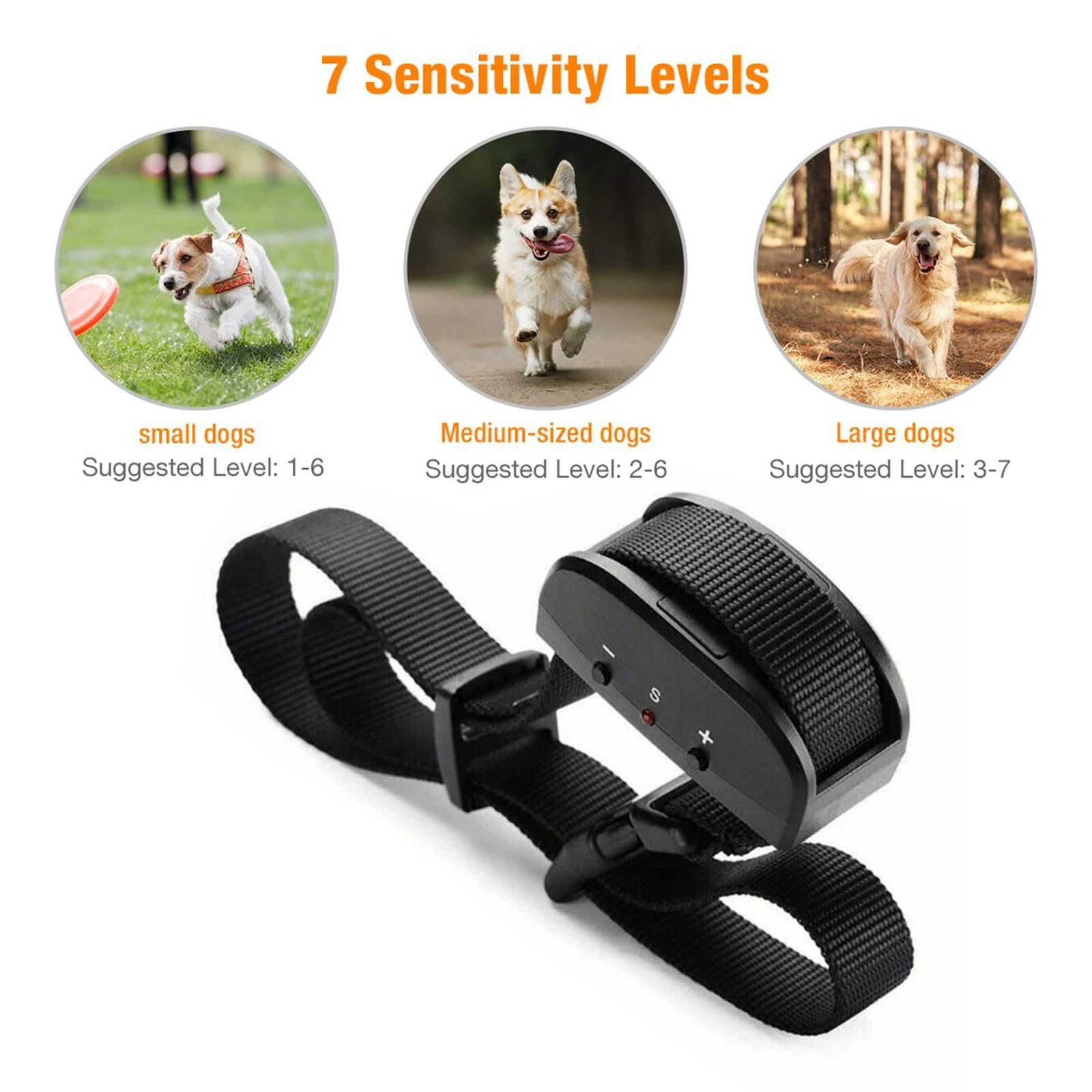 Automatic Anti Bark Barking Dog Shock Control Collar Device Large Medium Small 3