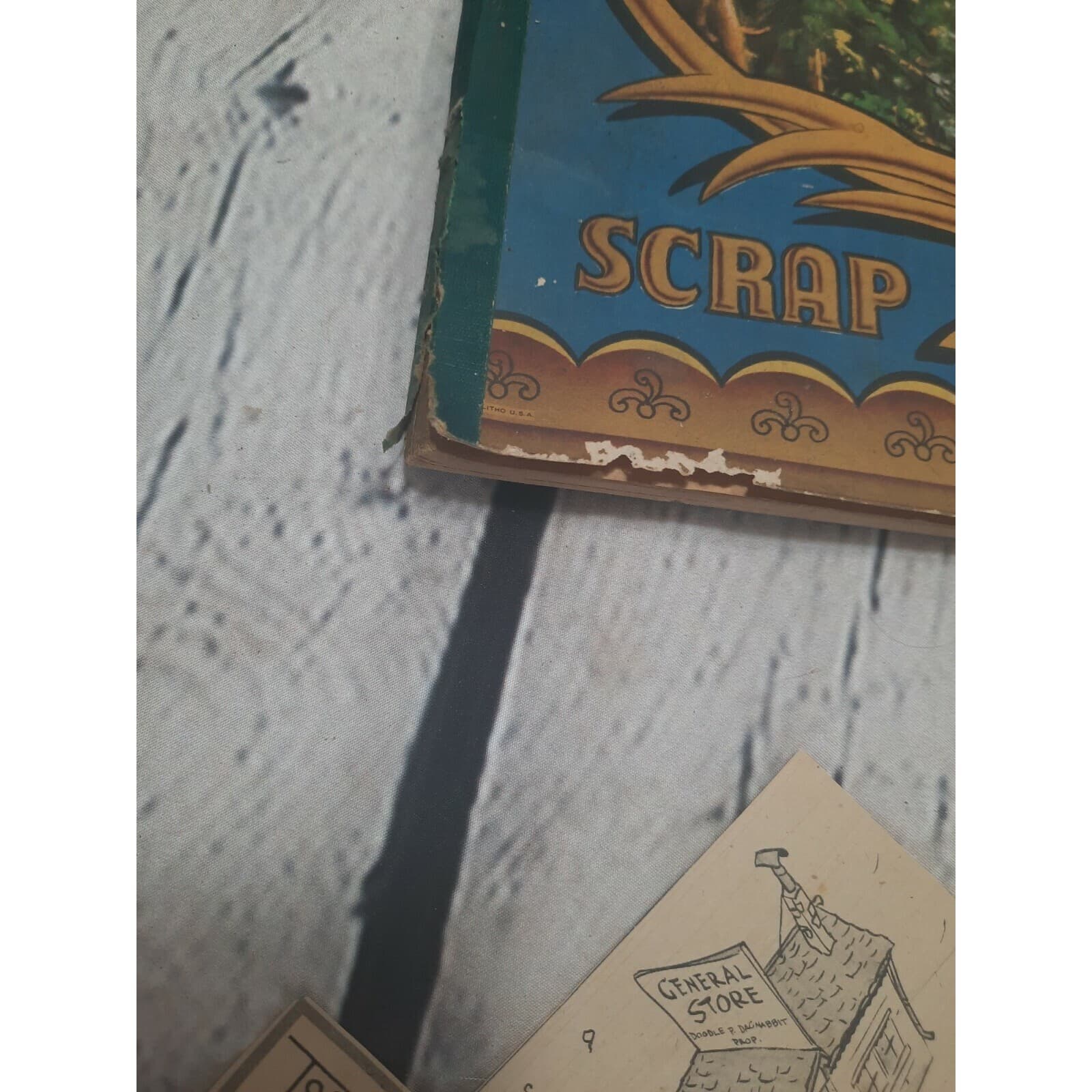 VTG 1940s Scrapbook Lot of 2 WWII Era – Comics, Jokes, Clippings – 1 Blank READ 3