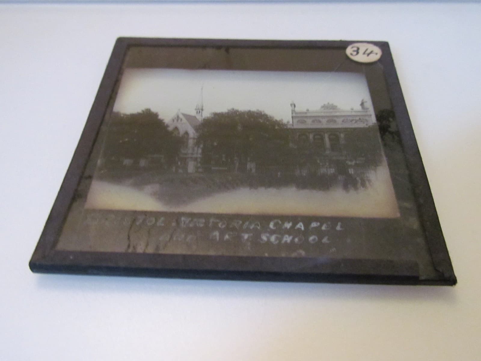 Glass Magic Lantern Slide BRISTOL 25 C1900  ENGLAND VICTORIA CHAPEL & ART SCHOOL 2