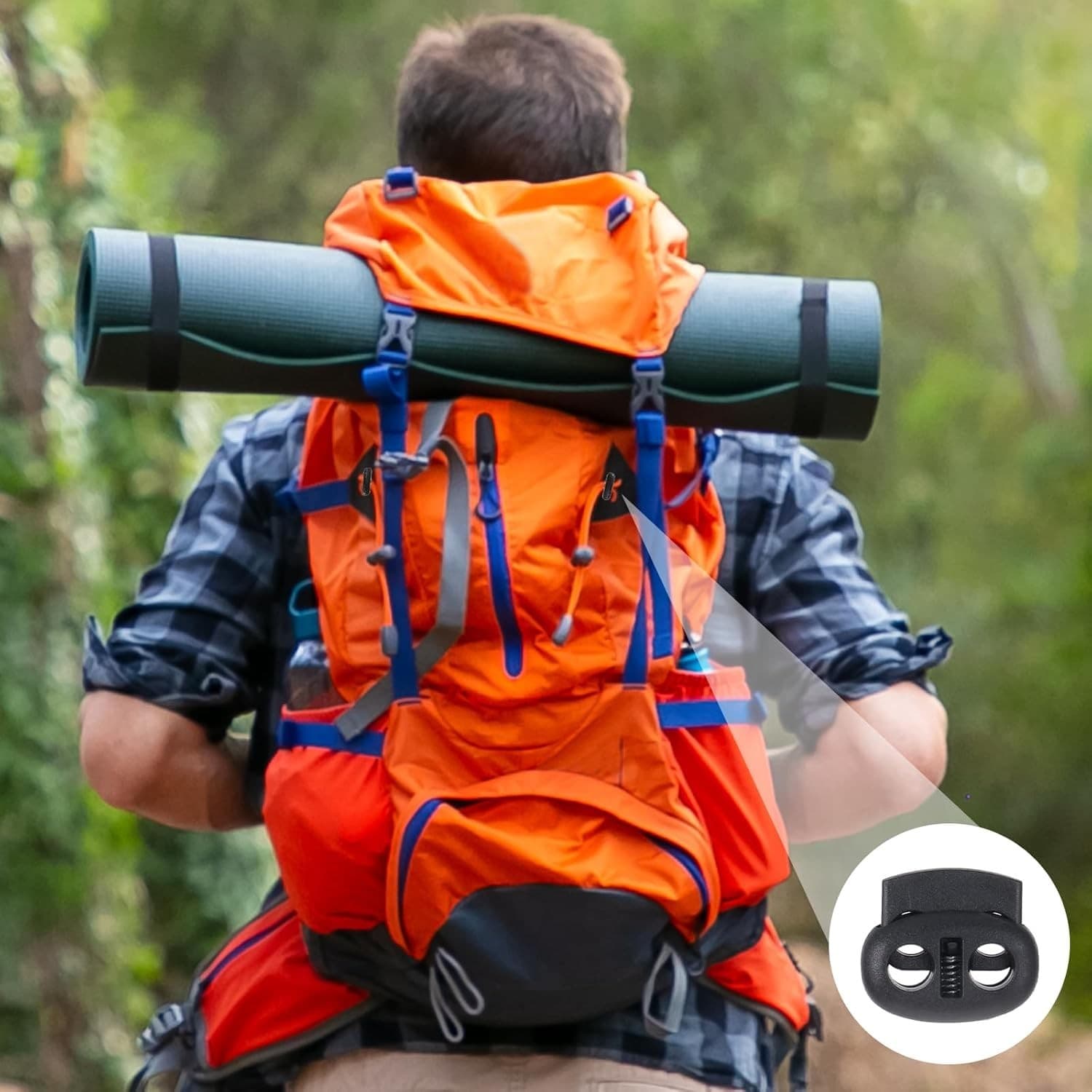 10Pcs Shoe Lace Tie Locks, Plastic Elastic Cord Locks for Drawstrings Double Hol 5