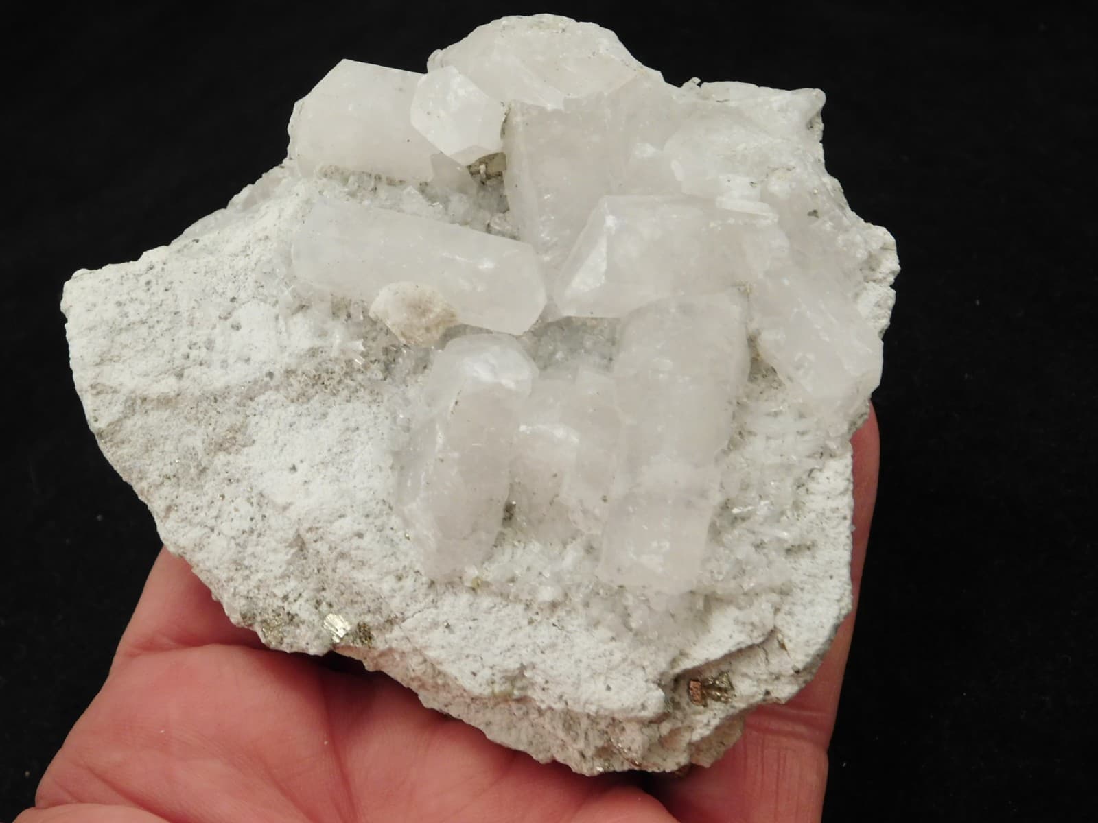 FLUORESCENT Calcite Crystal Cluster w/ PYRITE Crystals! 100% Natural Peru 188gr 2