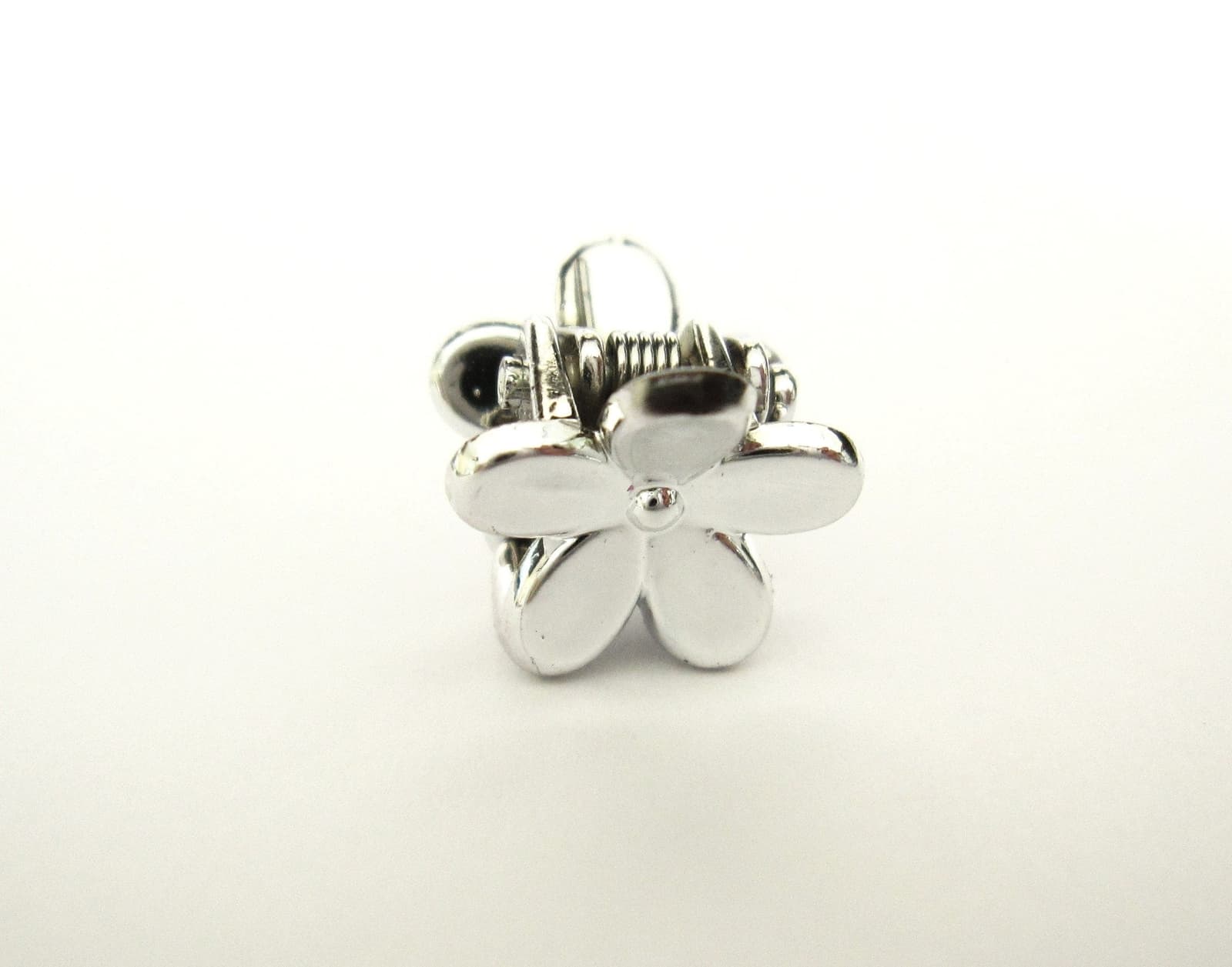 Micro mini extra tiny metalic colored flower acrylic hair claw clip 5