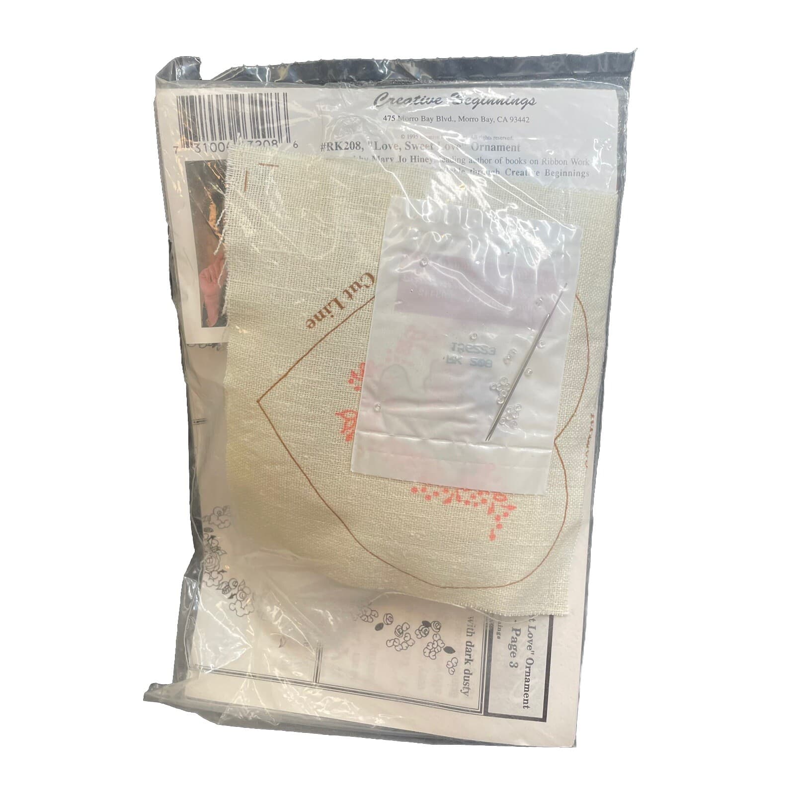 Creative Beginnings Silk Ribbon Embroidery Kit RK209 Love Sweet Love Angel 4x4 2