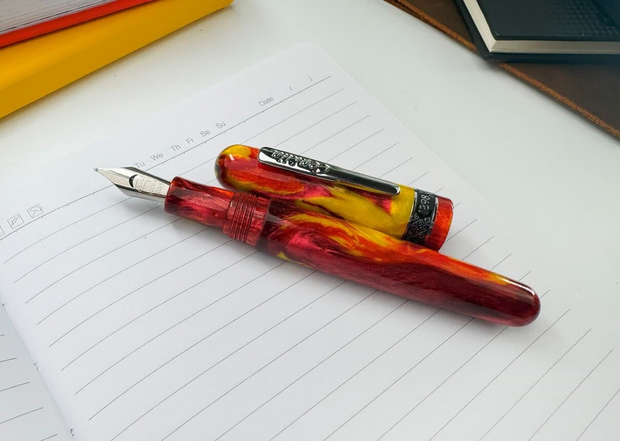 Conklin Misto Exclusive Jonathan Brooks Resin Fountain Pen, Lava Flow, Free Nib 3