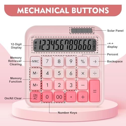 Mechanical Switch Calculator, Desktop Calculators Calculators Big Buttons, Pink 6
