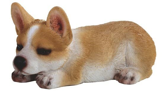 Welsh Corgi 18153 Sleepy Laying Puppy Dog Figurine 7.5" L Resin