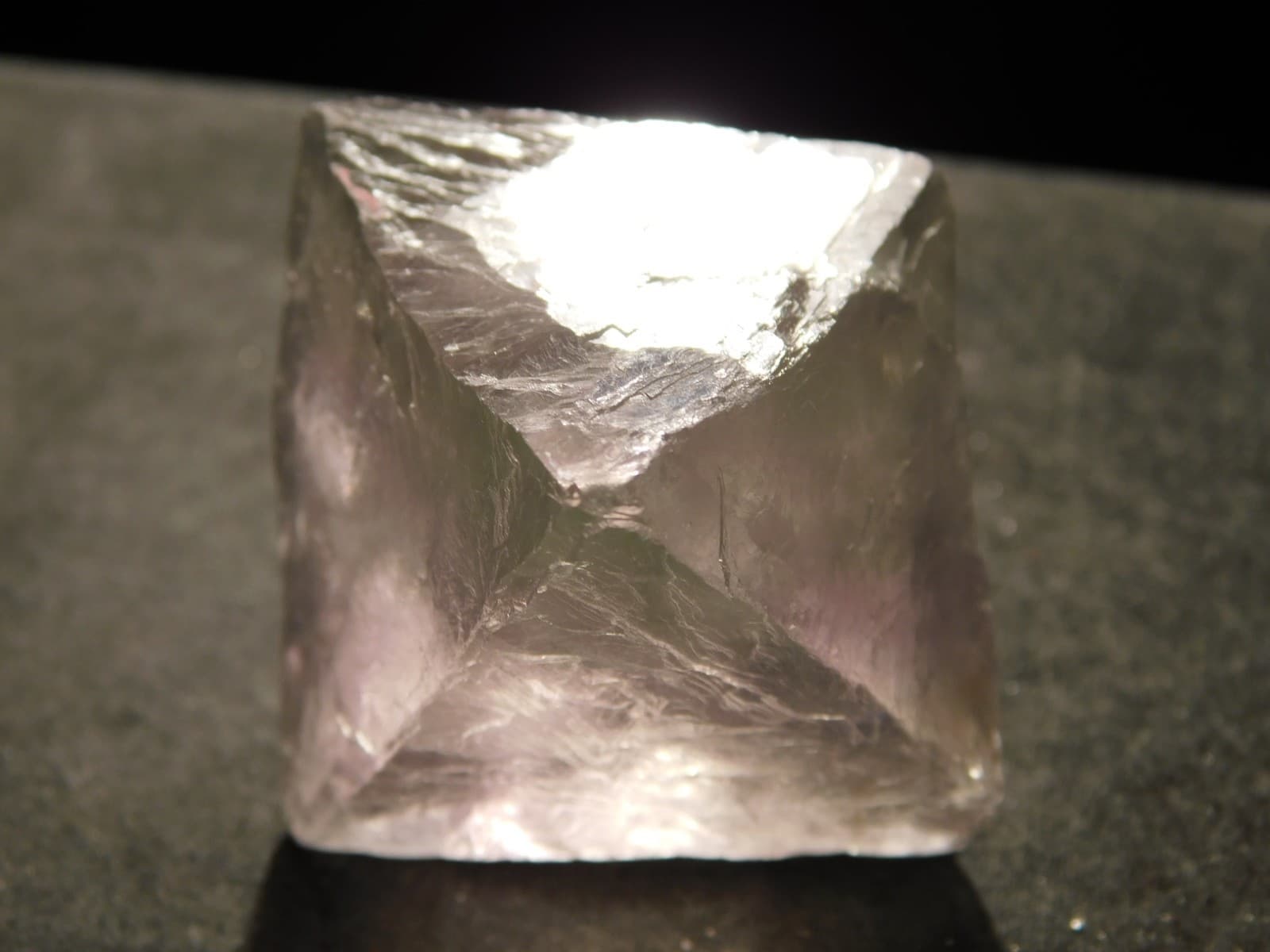 Larger! Semi Translucent! FLUORESCENT FLUORITE Octahedron CRYSTAL 71.7gr 4