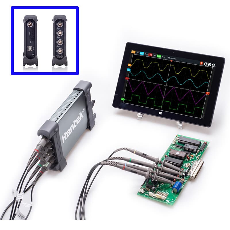 4CH 70Mhz Bandwidth Hantek PC Based USB Digital Storage Oscilloscope 6074BC 6