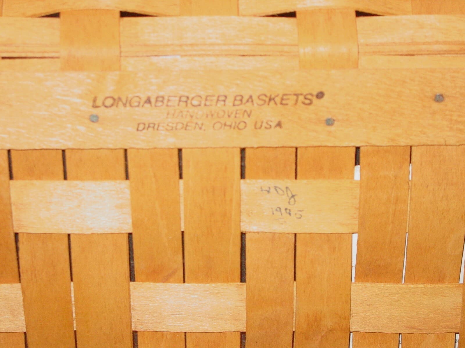 NEW 1995 LONGABERGER TRADITIONS FAMILY BASKET WITH PROTECTOR 3