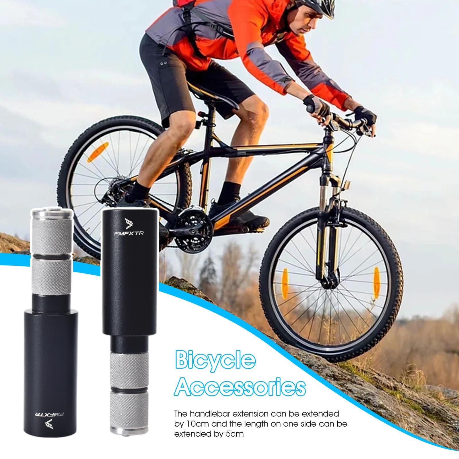 Handlebar Bar End Extension Plug Aluminum Alloy Handlebar Extender for MTB Bike 4