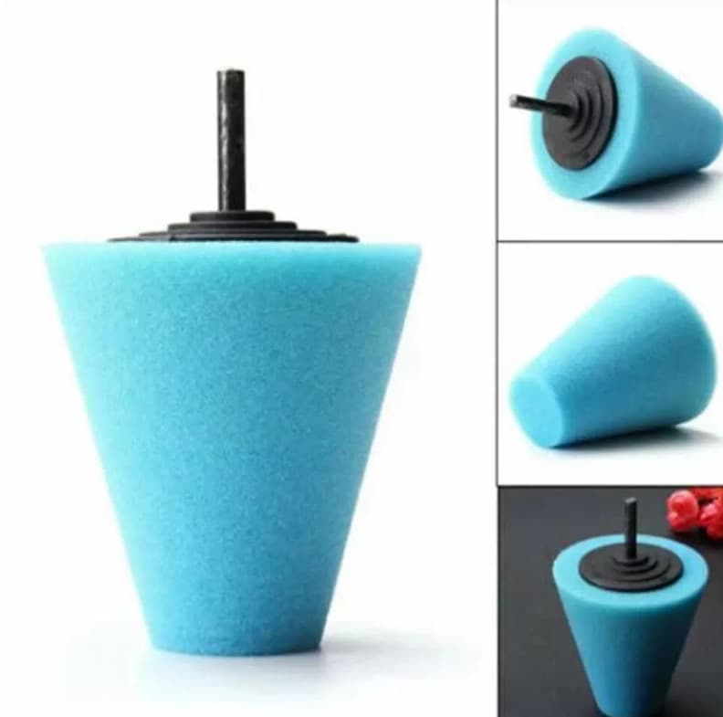 2pcs Car Hub Polishing Sponge Cones Wheel Grinding Head Waxing Tool - NEW 2