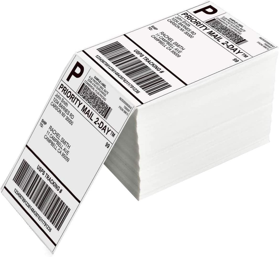 1000 4 x 6 Fanfold Direct Thermal Shipping Labels White For Zebra Rollo Printer 3